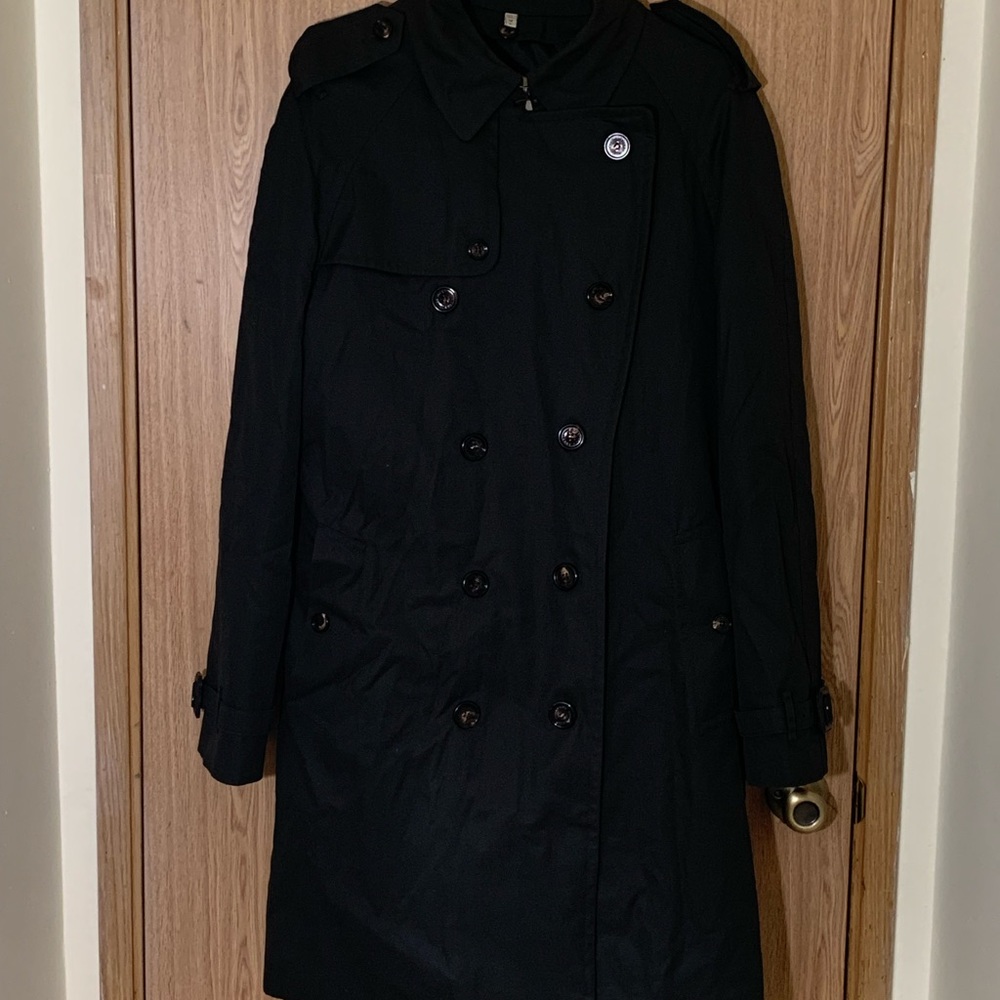 Grey Burberry trench coat